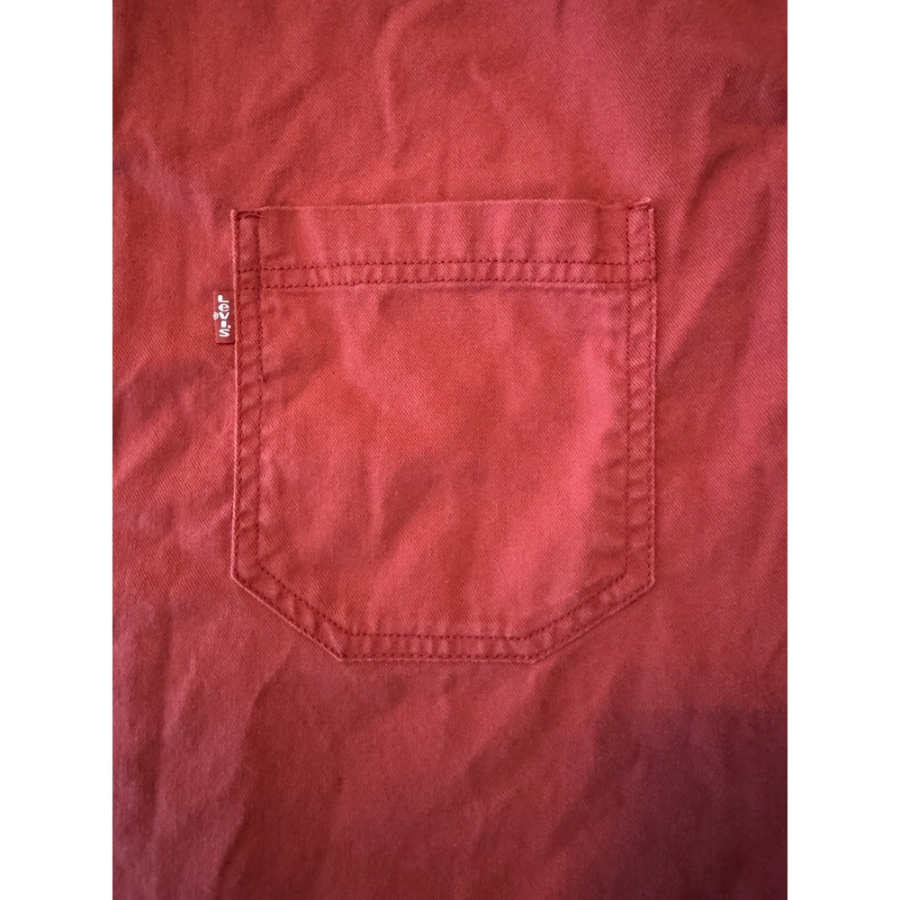 Vintage Levi's Denim Shirt Men's XL Red Loose Fit Long Sleeve Metal Buttons VTG - Picture 7 of 9